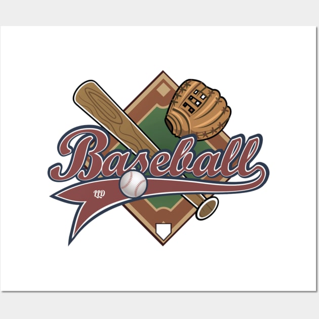 Baseball Diamond Graphic Design Wall Art by LittleLuxuriesDesigns